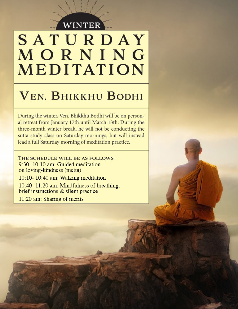 2022 Saturday Morning Meditation, with Ven. Bhikkhu Bodhi - BAUS